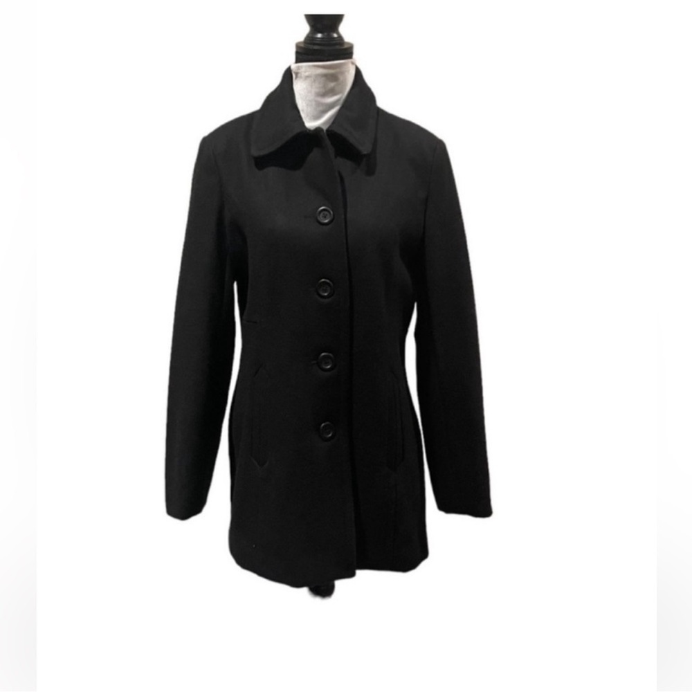 Generation Wear black melton wool dark academia peacoat winter jacket medium